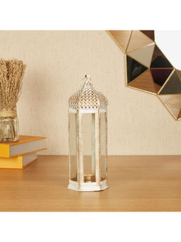 HomeTown - Metal Lantern in White Colour