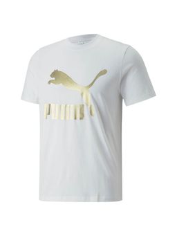 Puma - Classics Logo Metallic Mens White T-Shirts