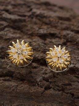 E2O - Gold Plated White Studded Stone Earring