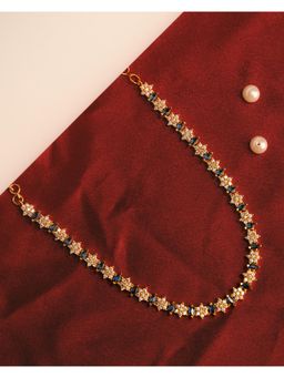 Label Ruby - Blue Elegant Ruby and Diamond-Style Floral Tennis Necklace