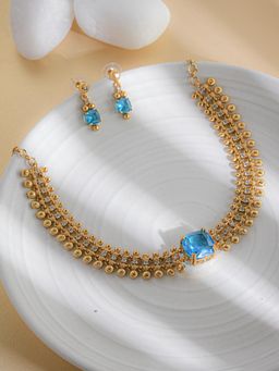 Label Ruby - Luxury Emerald and Gold Blue Jewellery Set