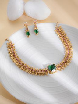 Label Ruby - Luxury Emerald and Gold Green Jewellery Set