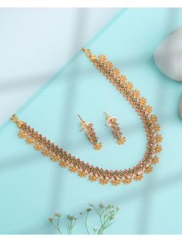 Label Ruby - Multi-]Colour Modern Silver Emerald Teardrop Jewellery Set