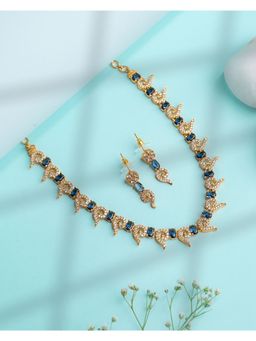 Label Ruby - Blue Nature-Inspired Leaf Jewellery Set