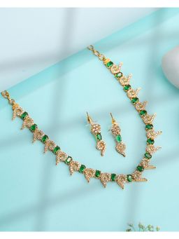 Label Ruby - Green Nature-Inspired Leaf Jewellery Set