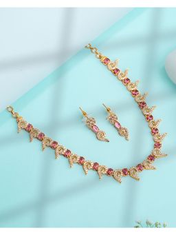 Label Ruby - Pink Nature-Inspired Leaf Jewellery Set