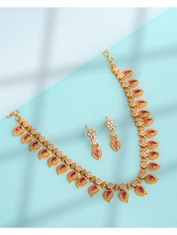 Label Ruby - Pink Heritage Emerald and Gold Pave Jewellery Set