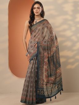 Libas - Multi-Color Printed Saree with Unstitched Blouse