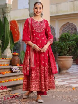 Rain & Rainbow - Pink Printed Kurta with Pant and Dupatta