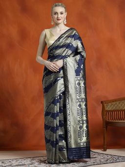 Jaipur Kurti - Silk Banarasi Zari Woven Heavy Saree with Unstitched Blouse