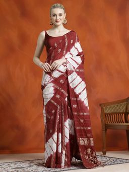 Jaipur Kurti - Banarasi Zari Woven Cotton Blend Saree with Unstitched Blouse