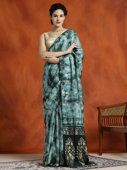 Jaipur Kurti - Banarasi Zari Woven Cotton Blend Saree with Unstitched Blouse