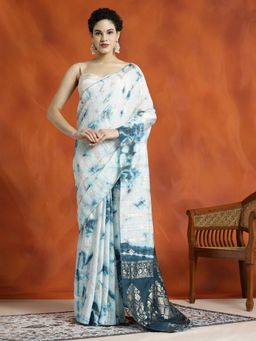 Jaipur Kurti - Banarasi Zari Woven Cotton Blend Saree with Unstitched Blouse