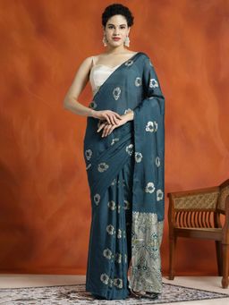 Jaipur Kurti - Silk Blend Banarasi Zari Woven Saree with Unstitched Blouse