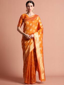 Jaipur Kurti - Zari Woven Design Silk Banarasi Saree with Unstitched Blouse