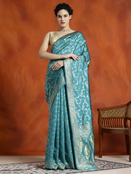 Jaipur Kurti - Zari Woven Design Banarasi Saree with Unstitched Blouse