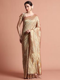 Jaipur Kurti - Silk Banarasi Zari Woven Heavy Saree with Unstitched Blouse