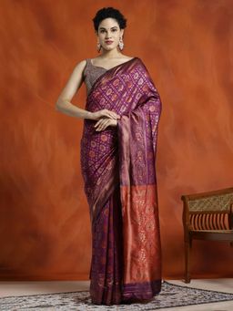Jaipur Kurti - Silk Banarasi Zari Woven Party Wear Saree with Unstitched Blouse