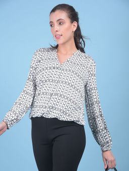 CRIMSOUNE CLUB - Womens Printed White Top