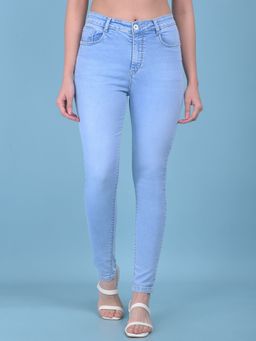 CRIMSOUNE CLUB - Womens Blue Skinny Jeans