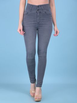 CRIMSOUNE CLUB - Womens Grey High-Waist Jeans