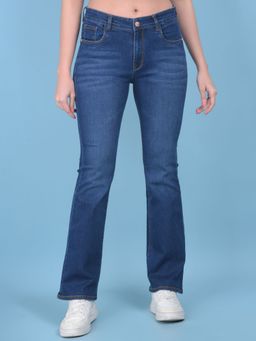CRIMSOUNE CLUB - Womens Navy Blue Bootcut Jeans
