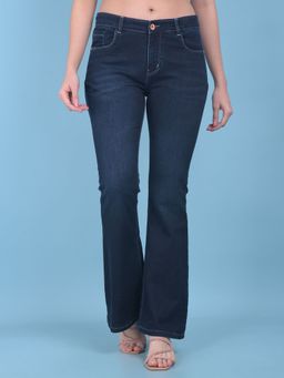 CRIMSOUNE CLUB - Womens Navy Blue Bootcut Jeans