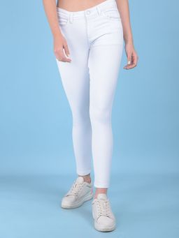 CRIMSOUNE CLUB - Womens White Skinny Jeans
