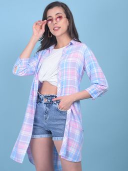 CRIMSOUNE CLUB - Womens Pink Tartan Check Shirt