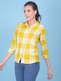 CRIMSOUNE CLUB - Womens Mustard Tartan Check Shirt