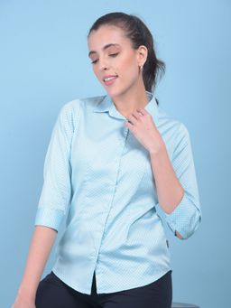 CRIMSOUNE CLUB - Womens Blue Geometric Print Shirt