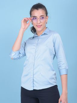 CRIMSOUNE CLUB - Womens Blue Printed Shirt