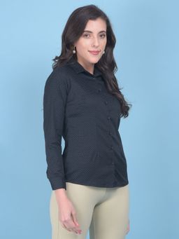 CRIMSOUNE CLUB - Womens Navy Blue Geometric Print Shirt
