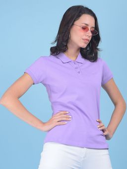 CRIMSOUNE CLUB - Womens Purple Cotton T-Shirt
