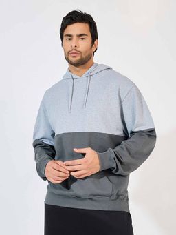 Styli - Men Relaxed Fit Colorblock Terry Eco Earth Hoodie