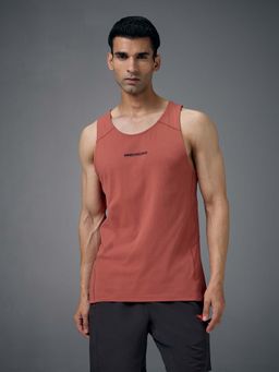 Technosport - Men Rust Jacquard Slim Fit Sports Vest