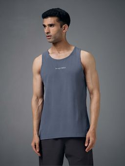 Technosport - Men Blue Jacquard Slim Fit Sports Vest