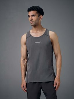 Technosport - Men Grey Jacquard Slim Fit Sports Vest