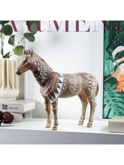 The Artment - Decorative Savanna Serenity Tribal Brown Horse Showpiece Figurine (6/12 Inches)