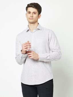 CRIMSOUNE CLUB - Men Purple Geometric Print Shirt