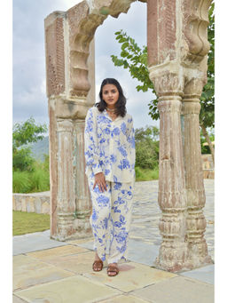 Oodeypore - Women Modal Floral White Co-Ord Set