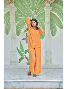 Oodeypore - Women Modal Floral Orange Co-Ord Set