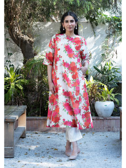 The Rune Studio - Women Chanderi Silk Floral Multi-Color Kurta with Pant and Inner