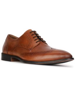 Hush Puppies - Textured Brown Formal Derby Shoes