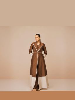 AMPM - Brown Mirdea Maxi Ethnic Dress with Jacket