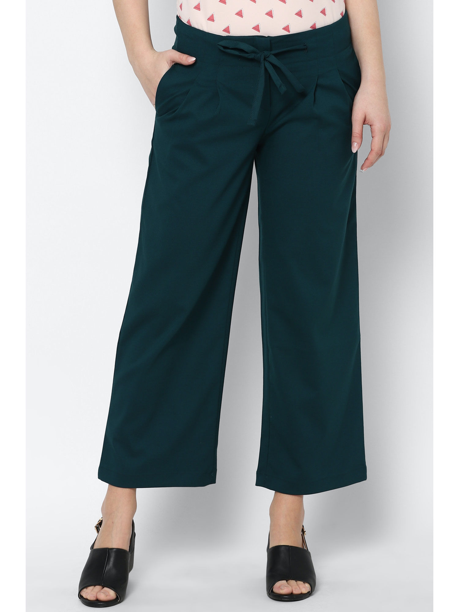 Buy Allen Solly Green Trousers Online 