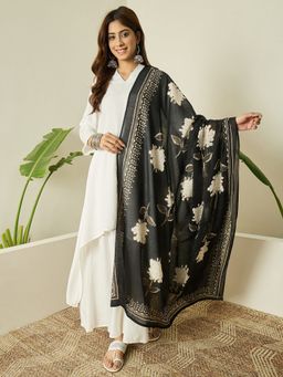 InWeave - White Kurta and Palazzo with Dupatta