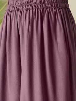 InWeave - Mauve Kurta and Palazzo with Dupatta