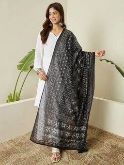 InWeave - White Kurta and Palazzo with Dupatta