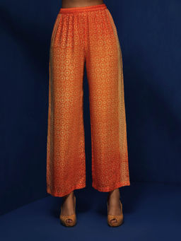 Krishna Mehta - Orange Printed Palazzo